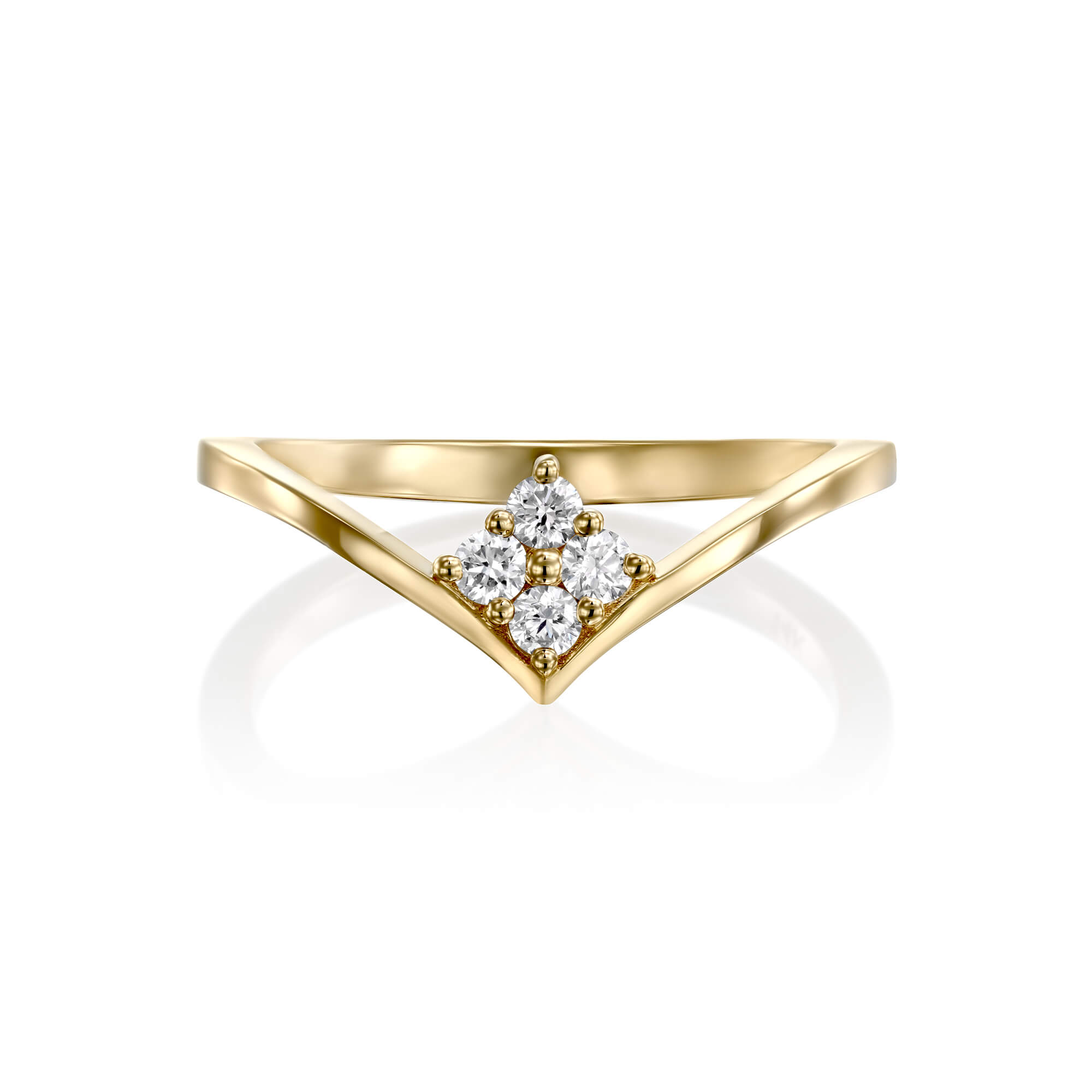 טבעת זהב "נאיה" משובצת יהלומים